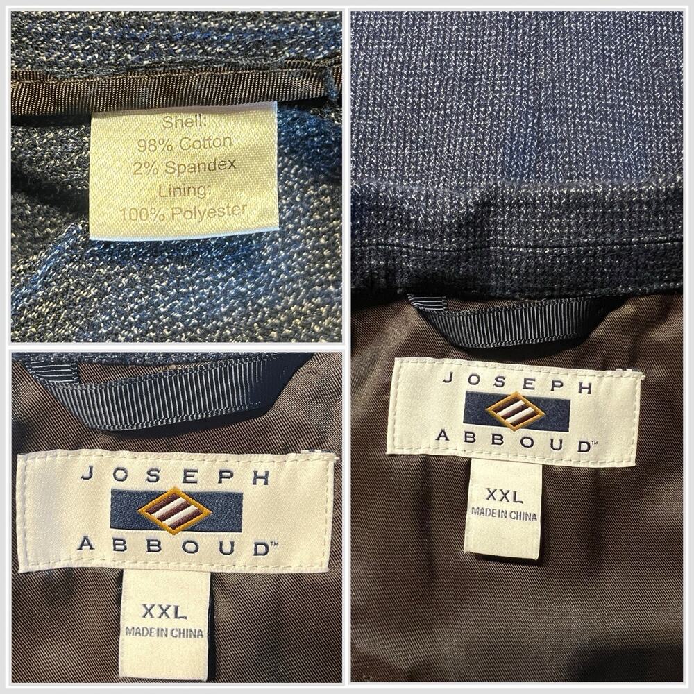 Joseph Abboud 44R XXL Blue Cotton Casual Blazer Sport Jacket Unlined Weekender - Picture 15 of 15